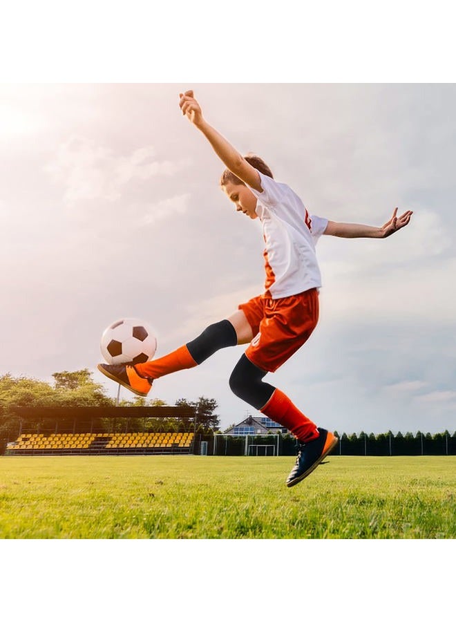 WLLHYF Kids Knee Sleeve Brace 1 Pair Children Knee Support Pad Breathable Elastic Soft Knee Protectors for Kids Child Girls Boys Teens Basketball Volleyball Sports (Medium) - Image 4