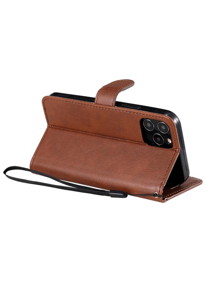 Zaboon Case For iPhone 12 / 12 Pro Solid Color Horizontal Flip Protective Leather Case with Holder & Card Slots & Wallet & Photo Frame & Lanyard - Image 5