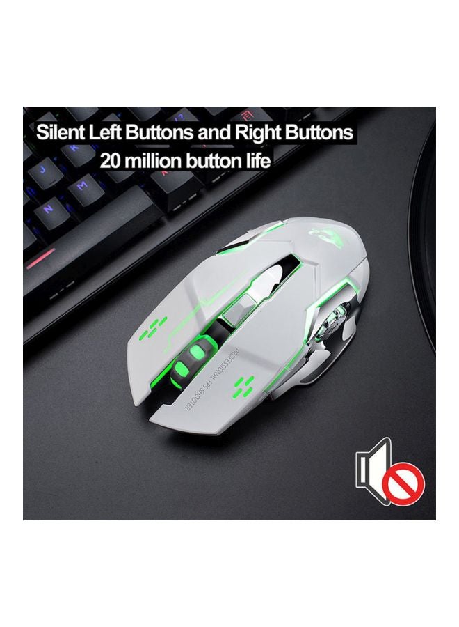 general Quiet Wireless Gaming Mouse White/Green/Silver - Image 2
