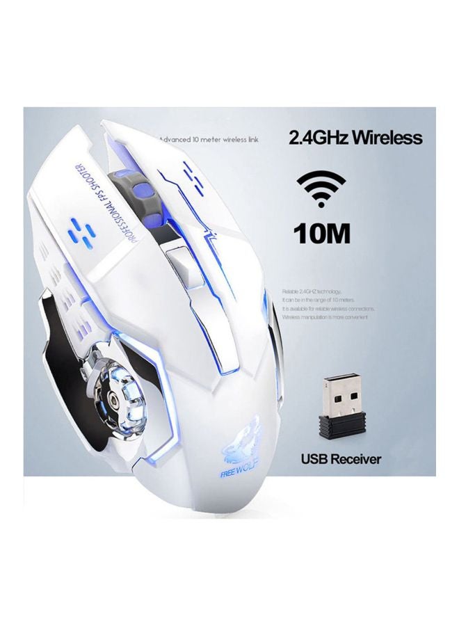 general Quiet Wireless Gaming Mouse White/Green/Silver - Image 3