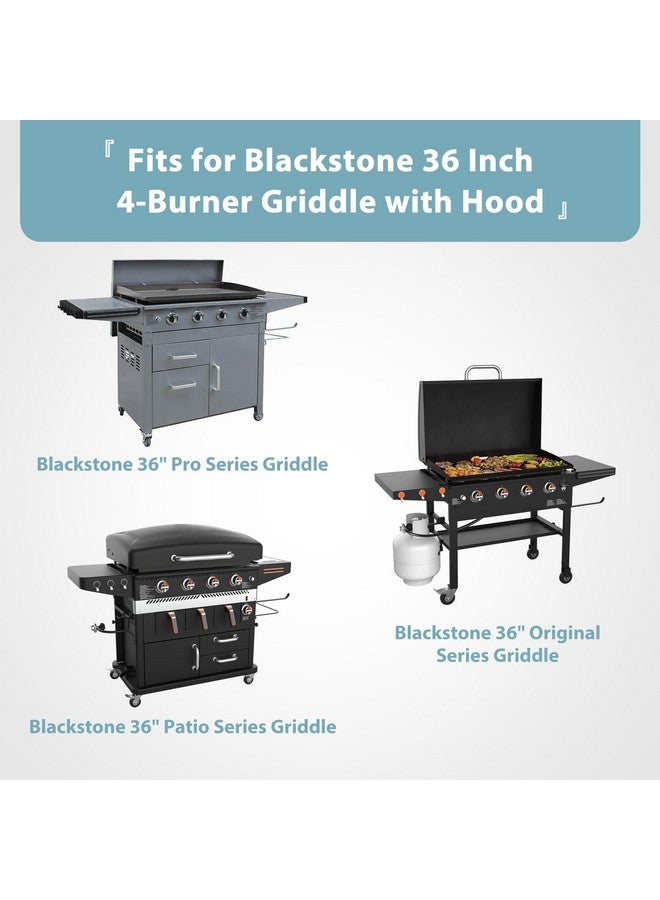Shinestar Griddle Cover for Blackstone 36 Inch Griddle with Hood, Heavy Duty Waterproof 5482 Premium Flat Top Gas Grill Cover with Large Air Vent and Click-Close Straps, Black  - Image 1