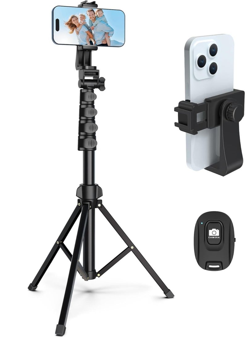 1.6M Tripod Stand for Mobile Phones and Cameras – Adjustable Selfie Tripod with Remote Control and Phone Holder - Image 1