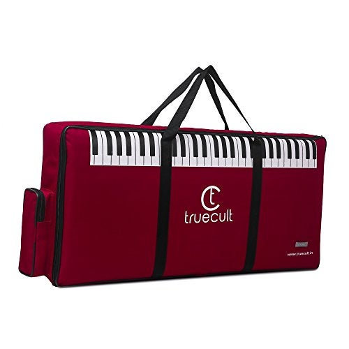 True Cult KBR-01 Nylon Portable, Red Keyboard Gig Bag/Cover for 61-Keys Yamaha Or Casio Keyboard Material, Easy to Carry with Grip Handle/Strong Durable Material with Music Notation Notebook - Image 4