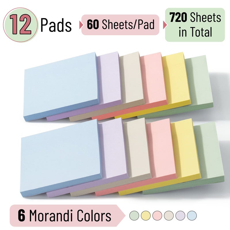 Mr. Pen- Bulk Sticky Notes, Morandi Colors Self-Stick Aesthetic, Colorful, 3â€x3â€, 12 Pads - Image 2