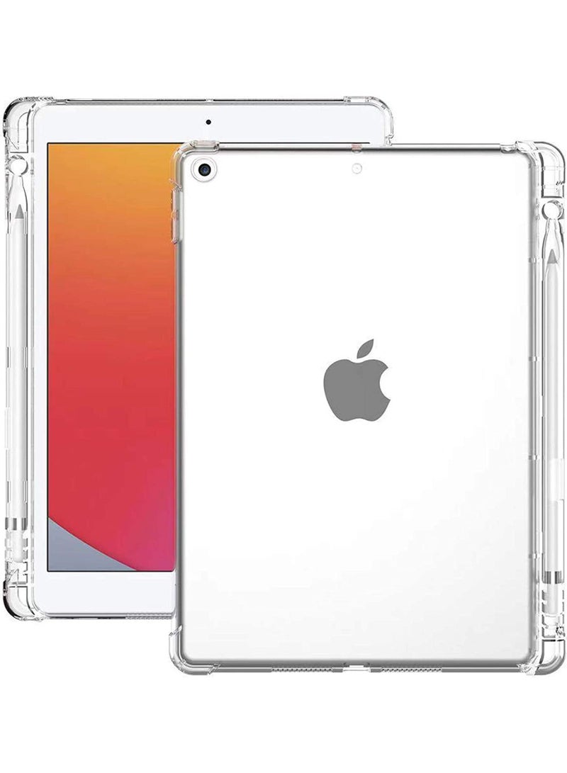 روك بو جديد غطاء شفاف 10.2 الجيل 7 / 8 / 9 الجيل 2021 / 2020 / 2019 ، مع حامل القلم ، صدمة واقية رقيقة شفافة مرنة تبو هلام السيليكا الغطاء الخلفي حالة واقية ، آي باد 10.2 بوصة - Image 2