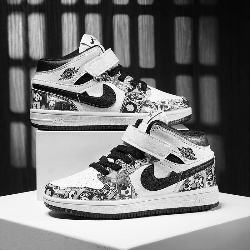 Boys' Shoes Aj Children'S Shoes Boys' Sports Shoes High-Top Sneakers Colorful Boys Basketball Ball Aj - Image 4