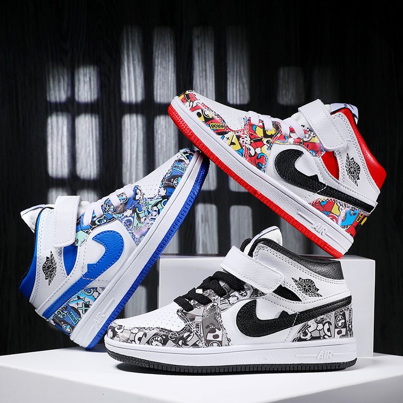 Boys' Shoes Aj Children'S Shoes Boys' Sports Shoes High-Top Sneakers Colorful Boys Basketball Ball Aj - Image 5