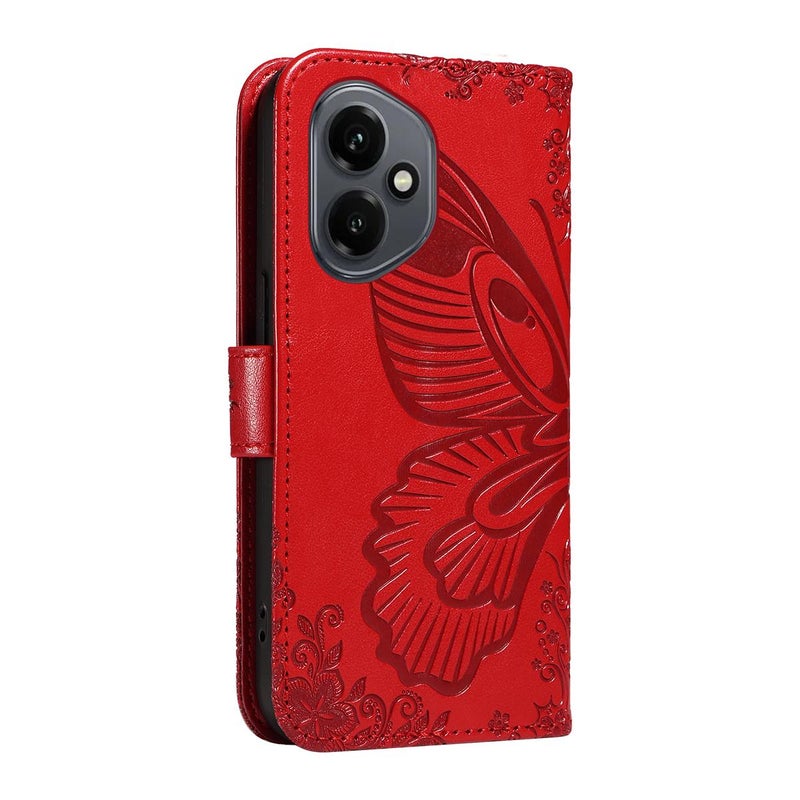 erorex For Honor 400 Global 156.5mm Swallowtail  Embossed Leather Phone Case(Red) - Image 3