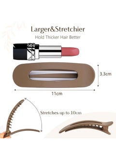 ANNACREATIONS ANNA CREATIONS Korean Large Flat Matte Hair Claw Clips for Thick Hair Premium Strong Hold Long Thin Thick Hair Clips Fashion Big Hairclip Hair Accessories Clutches Women and Girls 5 Pcs (Duck Bill))  - Image 2
