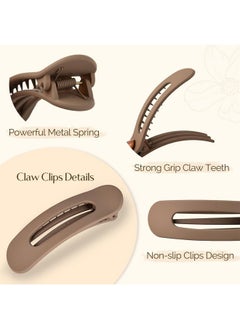 ANNACREATIONS ANNA CREATIONS Korean Large Flat Matte Hair Claw Clips for Thick Hair Premium Strong Hold Long Thin Thick Hair Clips Fashion Big Hairclip Hair Accessories Clutches Women and Girls 5 Pcs (Duck Bill))  - Image 3