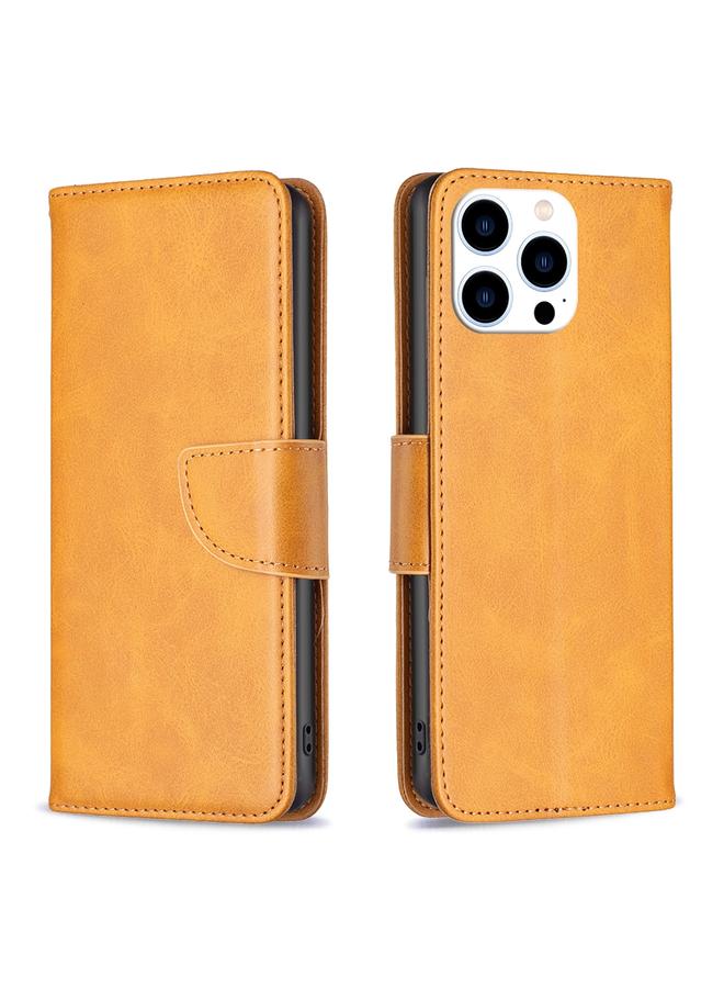 اس-توب جراب لهاتف iPhone 16 Pro Max مصنوع من جلد الحمل بلون نقي وملمس جلدي قابل للطي - Image 1