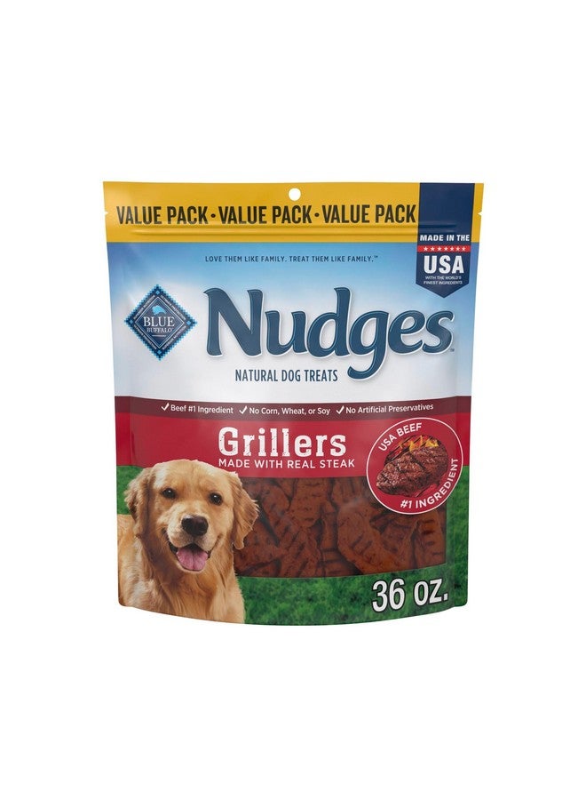 Blue Buffalo Nudges Grillers Natural Dog Treats with Real USA Beef, Made in the USA, Steak, 36-oz Bag - Image 1