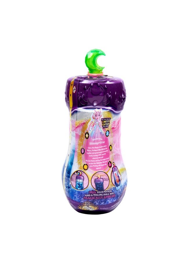 Magic Mixies سلسلة ميكسيس السحرية شيمرفيرس، اصنع واخلط جرعة سحرية لتكشف سحرًا عن فاي الجنية بيكسلينغ، تظهر دمية الموضة الجميلة بطول 6.5" شيمرفيرس بيكسلينغ داخل زجاجة الجرعة. - Image 3
