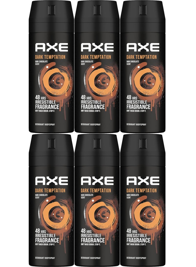 أكس 6 عبوات اكس مزيل عرق بخاخ للرجال دارك 150 مل - Image 1