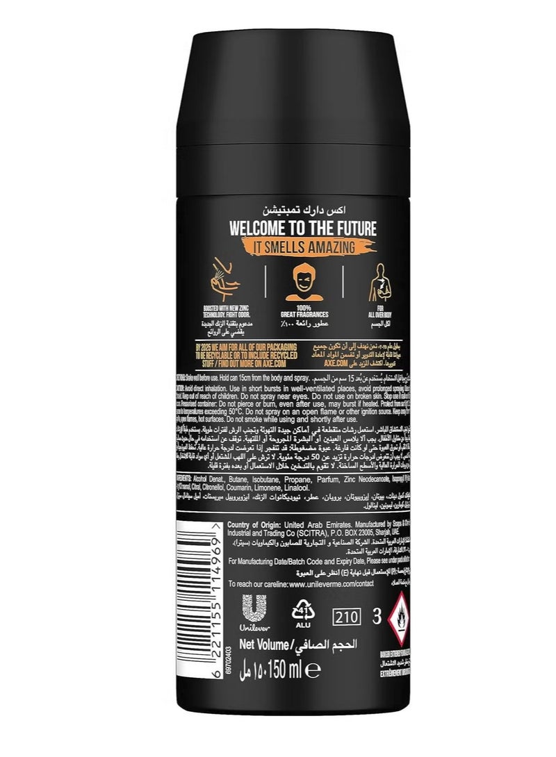 أكس 6 عبوات اكس مزيل عرق بخاخ للرجال دارك 150 مل - Image 2