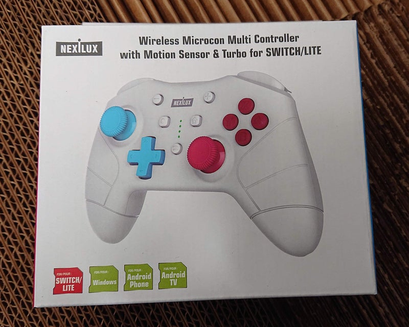 NEXiLUX Wireless Pro Mini Controller Compatible with Nintendo Switch (Motion Sensor & Turbo Enhanced), PC, Android Phone and Android TV - Light Gray (NXL-95227) - Image 3