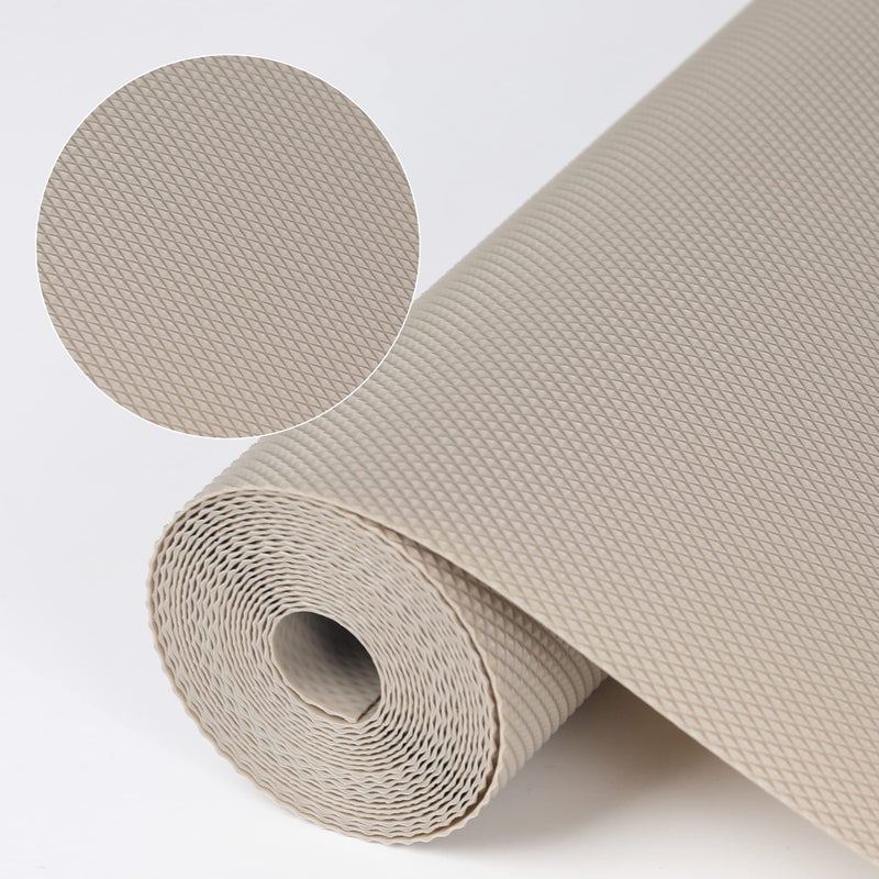 Kitchen Shelf Liner Drawer Liners NonAdhesive Refrigerator Liners Waterproof Fridge Mats with Strong Durable Kitchen Cabinets Mat for Drawers Shelves Pantry Khaki