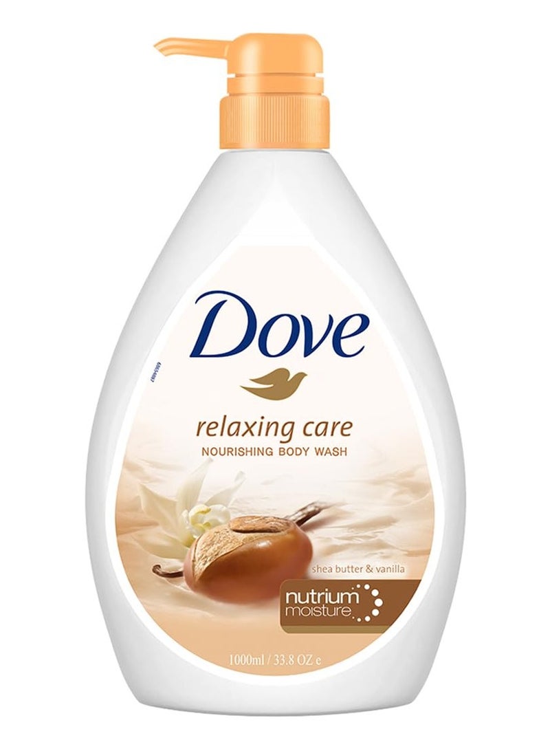 دوف غسول الجسم بزبدة الشيا المريحة من دوف مع زجاجة مضخة الفانيليا وجل الاستحمام المرطب ذو الرائحة المهدئة مع مشتق طبيعي - Image 1