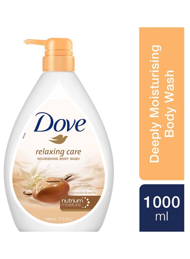 دوف غسول الجسم بزبدة الشيا المريحة من دوف مع زجاجة مضخة الفانيليا وجل الاستحمام المرطب ذو الرائحة المهدئة مع مشتق طبيعي - Image 2
