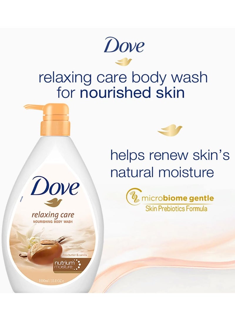 دوف غسول الجسم بزبدة الشيا المريحة من دوف مع زجاجة مضخة الفانيليا وجل الاستحمام المرطب ذو الرائحة المهدئة مع مشتق طبيعي - Image 3