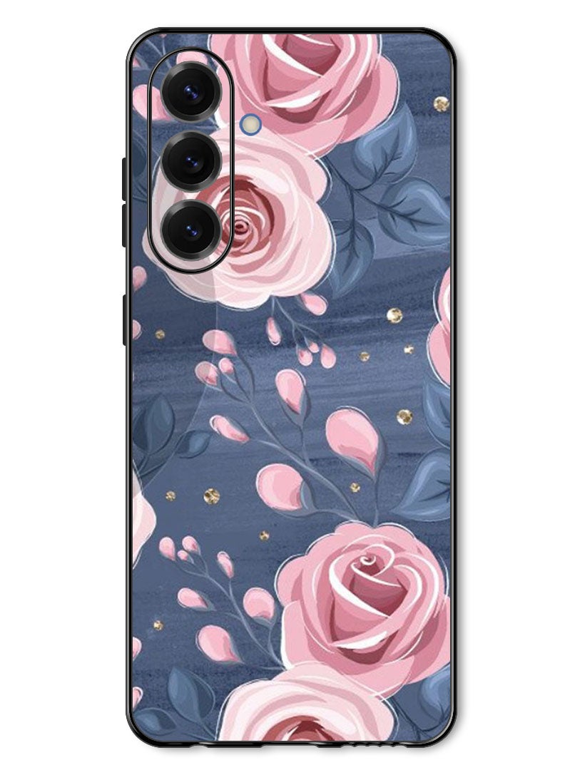 Theodor Case Compatible with Samsung Galaxy A17/ M17 6.7 Inch Protection Shockproof Bumper Cover Roses & Leaves Pattern - Image 1