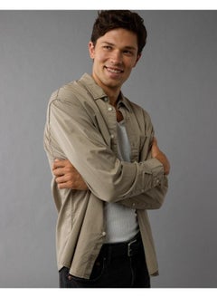 American Eagle Pocket Detail Button Down Oxford Shirt  - Image 2