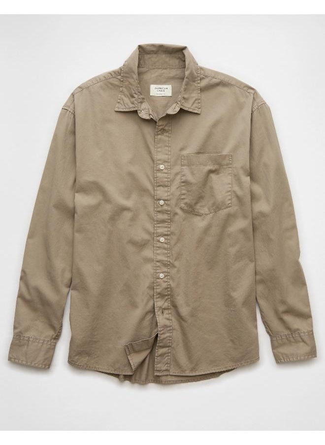 American Eagle Pocket Detail Button Down Oxford Shirt  - Image 3