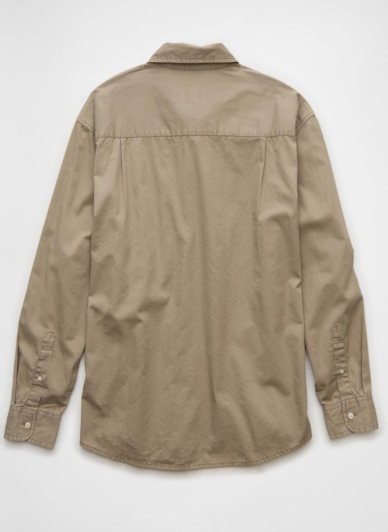 American Eagle Pocket Detail Button Down Oxford Shirt  - Image 5