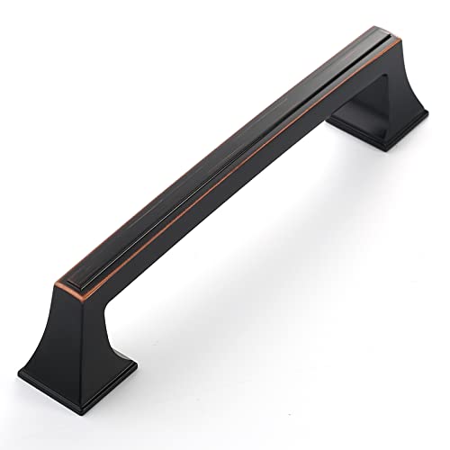Amerdeco 10 Pack Oil Rubbed Bronze Cabinet Pulls 5 Inch(128mm) Hole Center Cabinet Hardware Kitchen Cabinet Handles for Bathroom Drawer Pulls Dresser Pulls ZH0010 - Image 1
