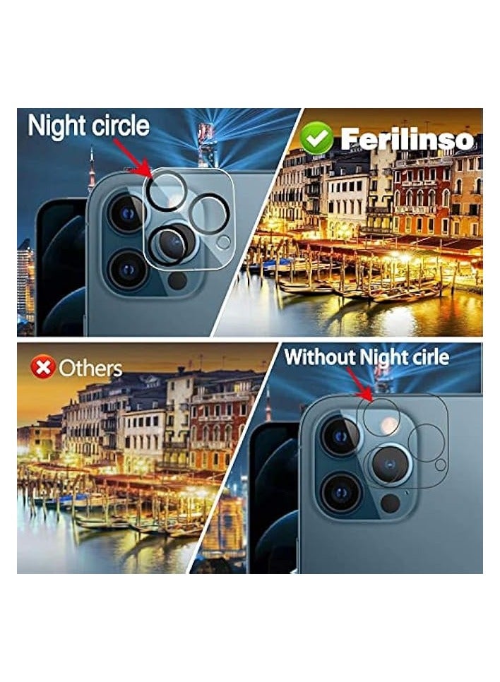 PROMASS Not Affect The Flash Compatible With Iphone 12 Pro 3D Camera Lens Protector, [2 Pack] Tempered Glass Case Friendly [Full Coverage Protection] [High Definition] - Image 3