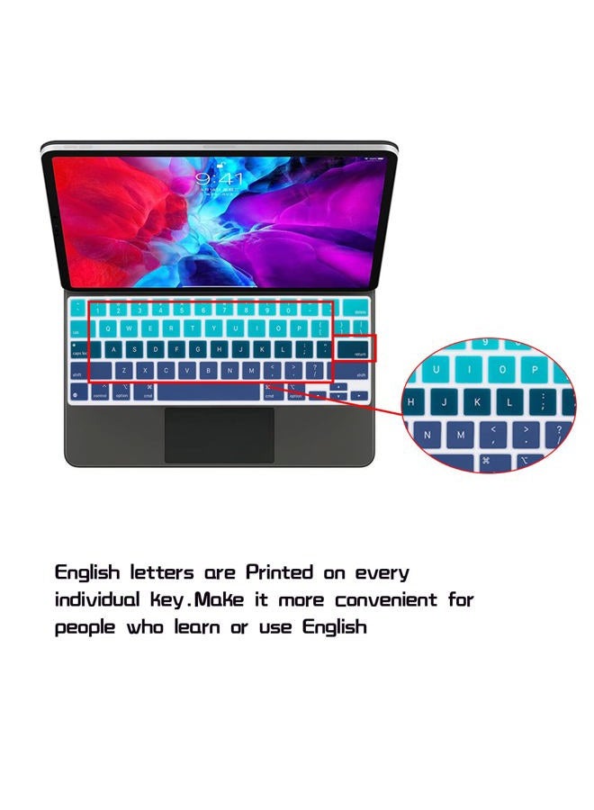 HRH Silicone Magic Keyboard Cover Skin for iPad Pro 12.9 Inch Magic Keyboard(4nd Generation) 2020 Model MXQU2LL/A,for iPad Pro 12.9 Keyboard Protector Accessories-Black - Image 3