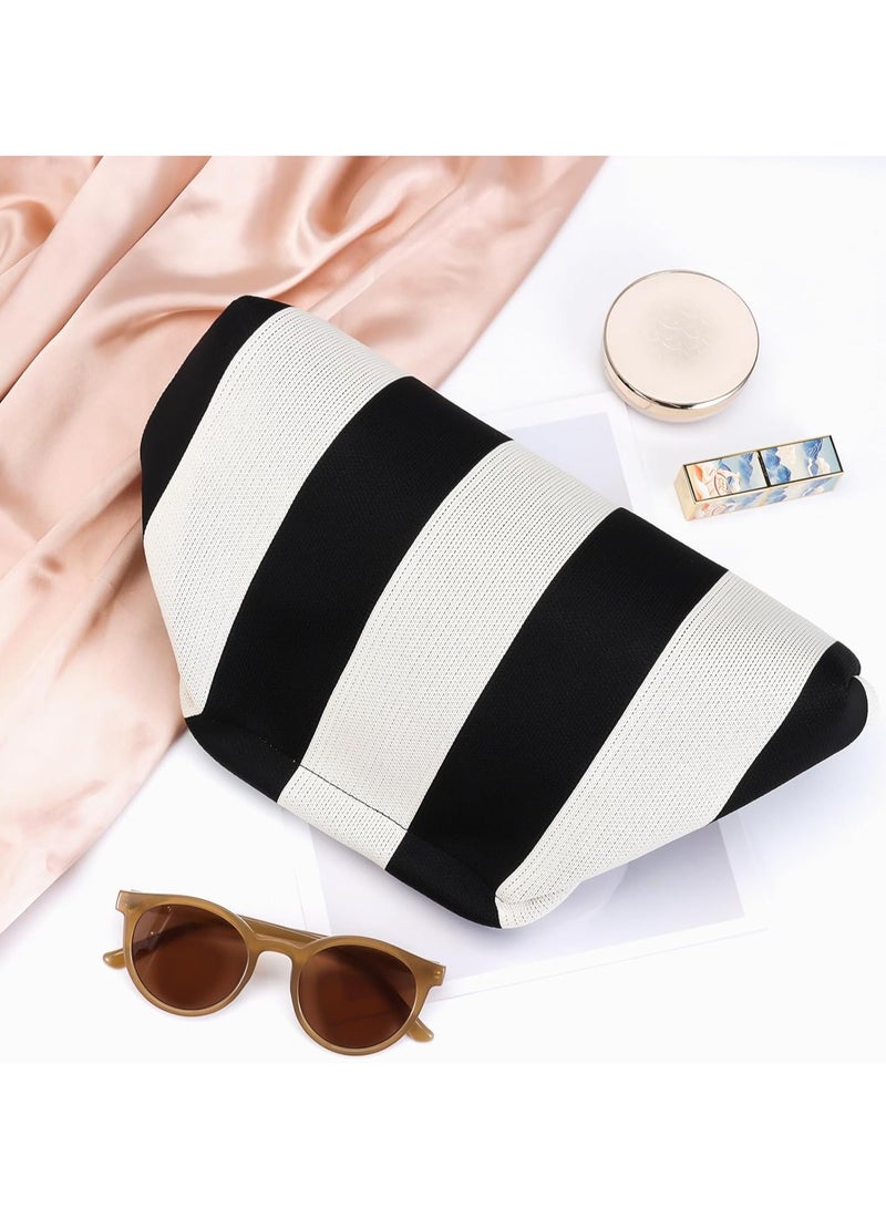 SOLARAE Colorblock Clutch Purse, Summer Woven Crochet Purses, Beach Dumpling Clutch, Crochet Handbag, Ruched Cloud Clutch Bag for Party, Casual Colorblock Bag - Image 3