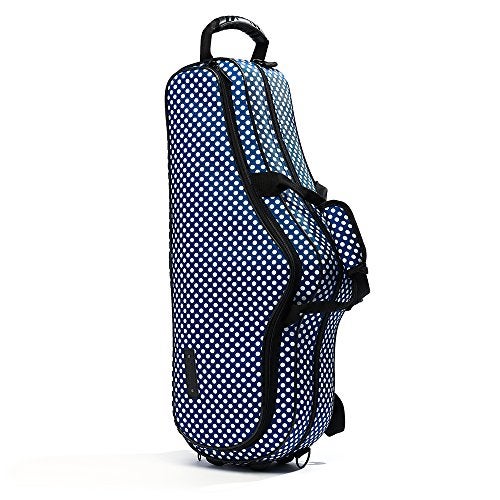 Beaumont Alto Saxophone "Blue Polka Dot" Alto Saxophone Case - Alto Sax Lightweight Alto Sax Case - Professional Saxophone Backpack Case - Alto Sax Gig Bag - Sax Alto - Image 1