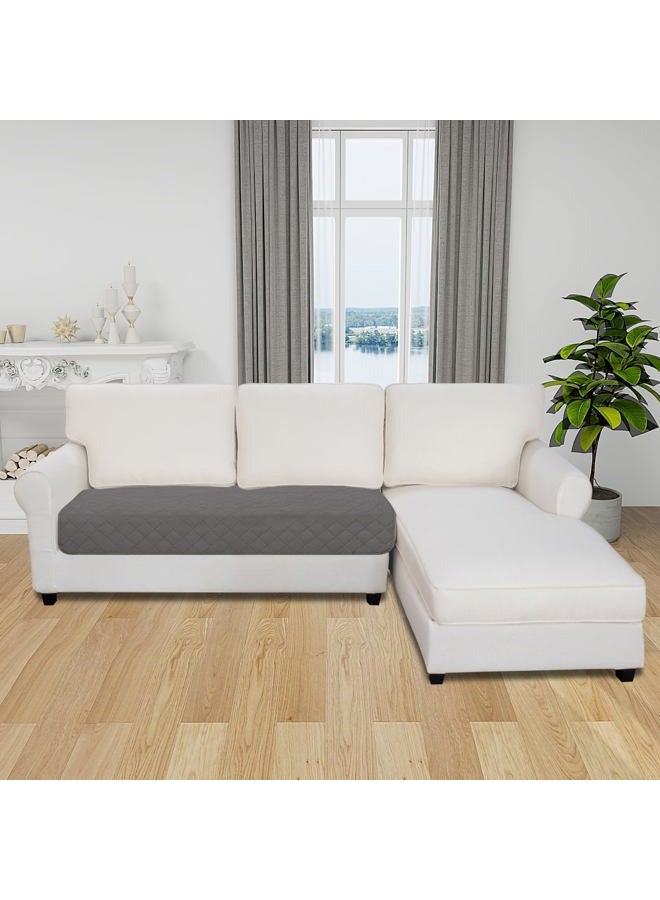 Easy-Going Reversible L Shape Sectional Couch Cover 30 x 50 inches Rectangular Chaise Lounge Cover Loveseat Cushion Cover Furniture Protector for Pets Dog Cat (Gray/Light Gray) - Image 2
