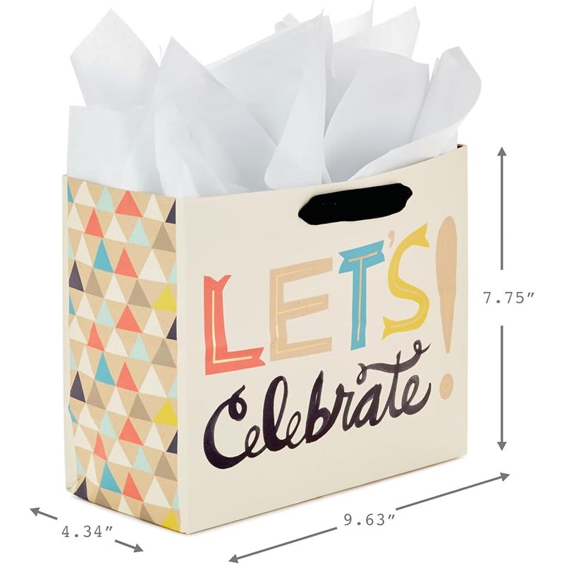 Hallmark 5EGB6054 Assorted Birthday Gift Bag, White and Kraft, Pack of 3 2 Lg/1 Med 5EGB6424 - Image 4