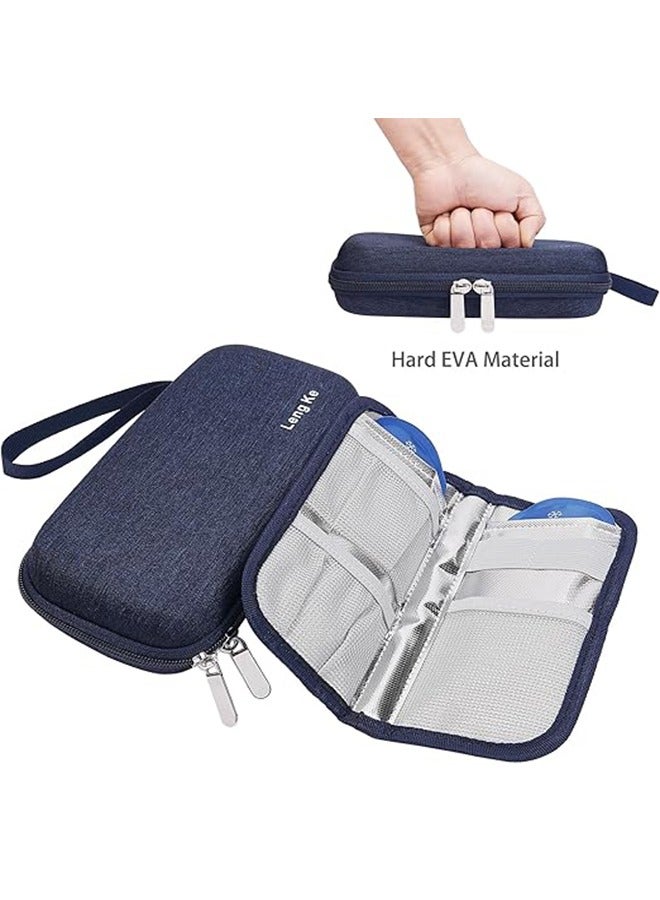 Leng Ke Insulin Cooler Travel Case, Insulated Pouch for Insulin Refrigerated Medicine Organizer Bag Carrying Case Storage Bag with 2 Ice Pack（Navy blue） - Image 2