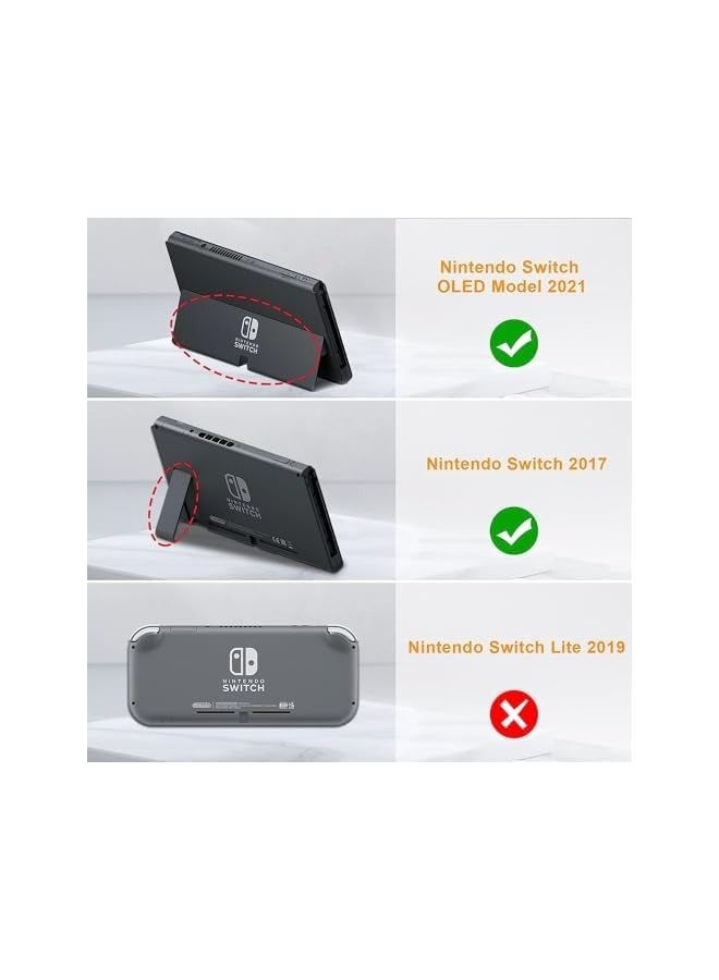 بروماس حقيبة حمل لجهاز Switch OLED وNintendo Switch مع 20 حامل بطاقات ألعاب، غطاء حماية صلب لحقيبة السفر المحمولة وجيوب شبكية للملحقات - Image 2