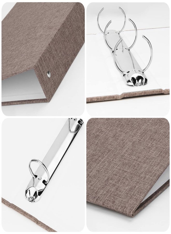 Homakover 3 Ring Binder, A4 Fabric Cover Round Ring Durable Binder for 3-Hole Letter Size Paper, Decorative Organizer Holds 200 Sheets Letter Size 8.5'' x 11'' Paper, for Office Home - Image 3