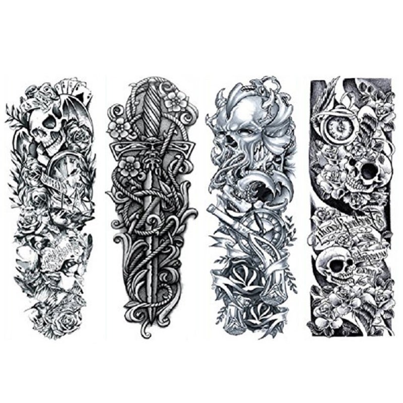 ULTNICE Extra Large Flower Temporary Tattoo Stickers 4 Sheets Waterproof Full Arm Body Art for Scar Coverage Festival and Party Use - Image 4