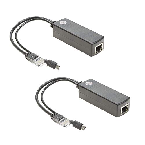 UCTRONICS for Raspberry Pi PoE Splitter 5V [2-Pack] - Active PoE to Micro USB Adapter, IEEE 802.3af Compliant, for Tablets, Dropcam and Raspberry Pi 2/3, and More - Image 1