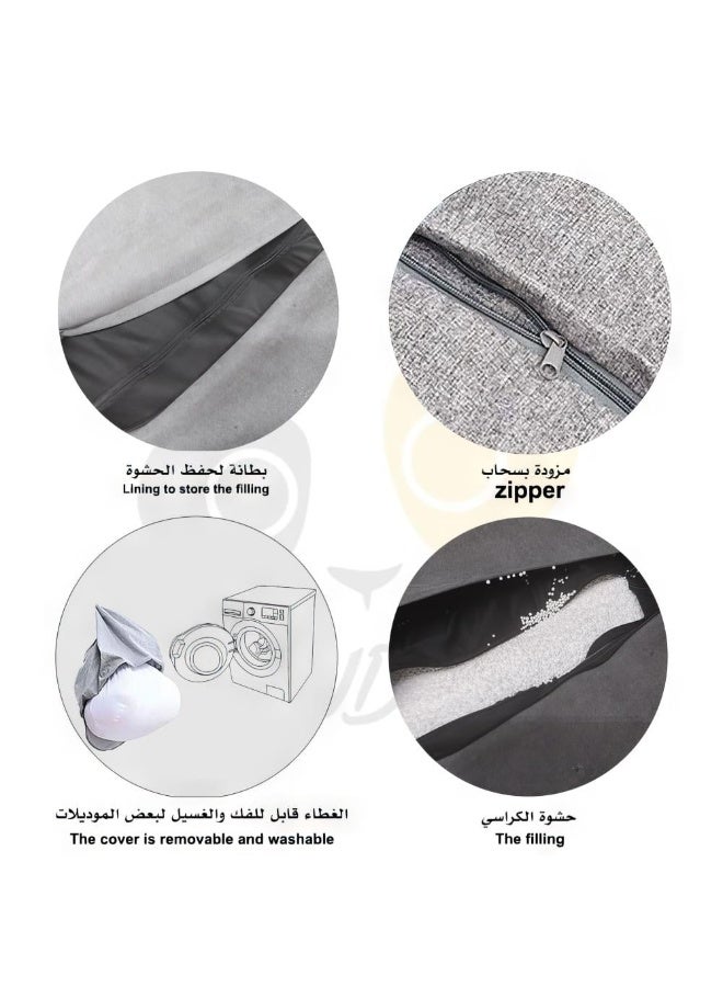 باندوز كيرفي لاونج جلد كبير - بيج - Image 2