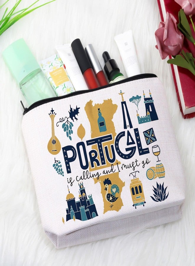 GJTIM Portugal Vacation Travel Gift Portugal Bachelorette Party Gift Portugal Is Calling I Must Go Travel Makeup Bag (Must Go Portugal Bag) - Image 5