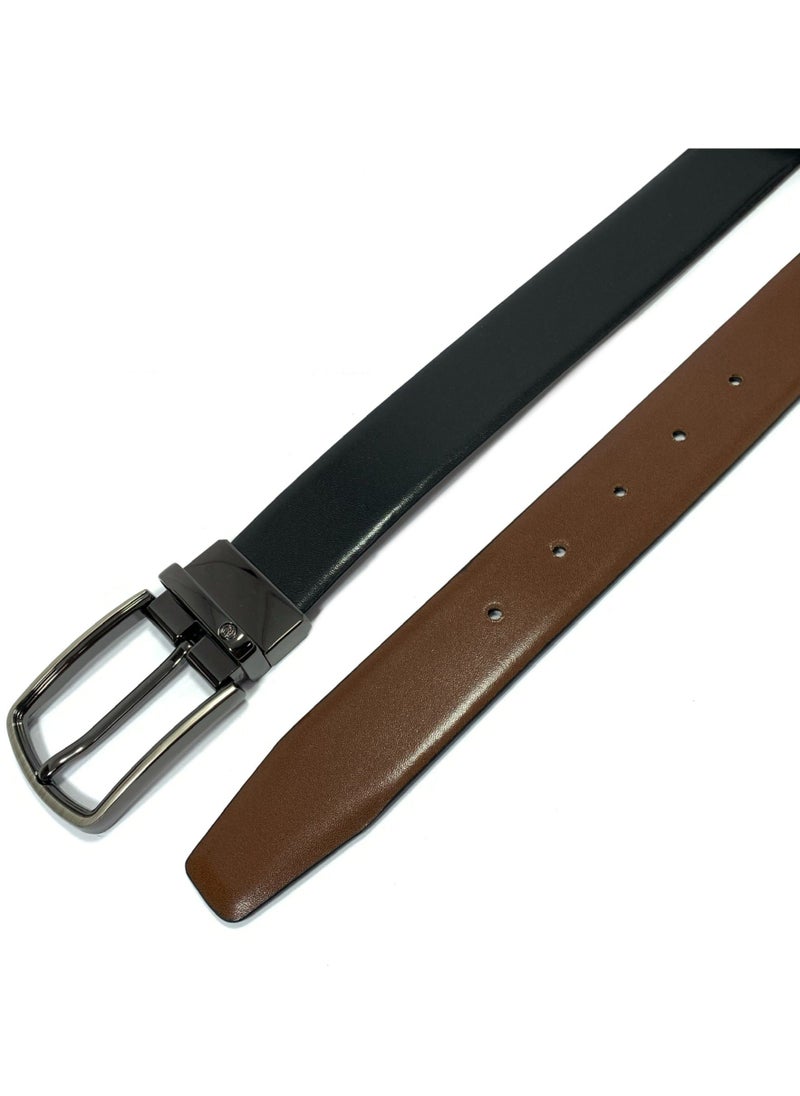 Classic Milano - Classic Milano Genuine Leather Men’s Spanish Reversible Belt Men, Leather Belt Fashion Belt Ratchet Dress Belt with Reversible Pin Buckle for Men - Image 1