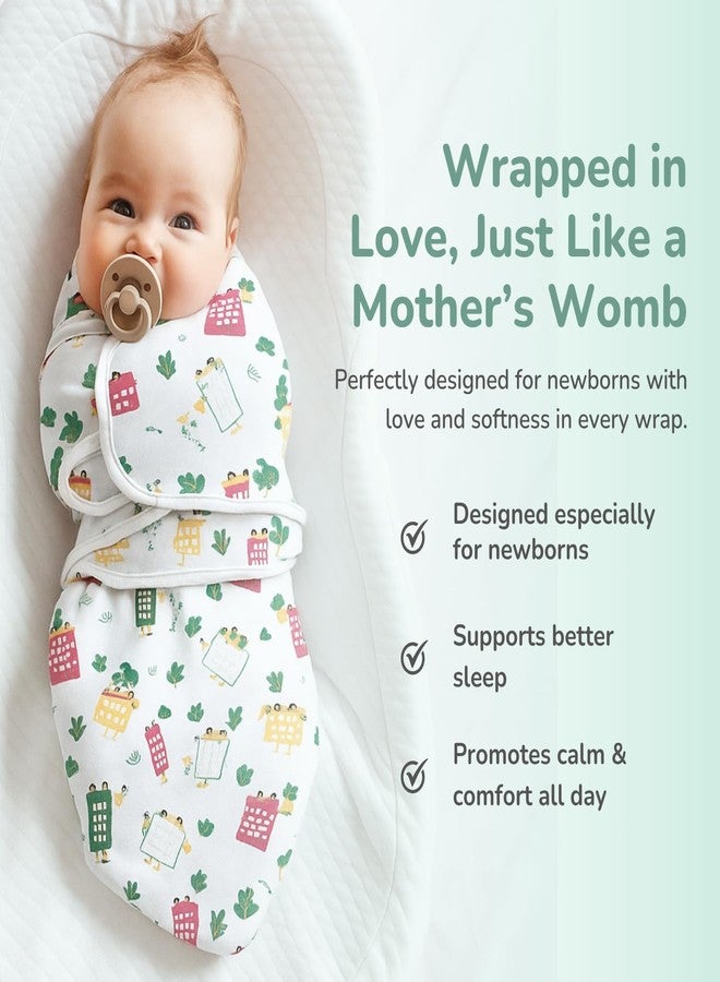 TIDY SLEEP Newborn Baby Swaddle & Hug Me Wrap | 100% Cotton Adjustable Sleep Sack | Soft, Breathable & Lightweight | Velcro Closure for 0-6 Months | White Wildcity - Image 2