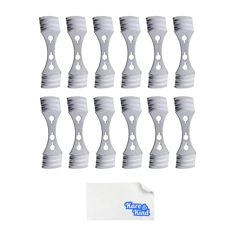 Kare Kind Pack of 12pcs Metal Candle Wick Centering Devices - Kare & Kind® Retail Packaging (Wick Centering Device, Silver) - Image 1