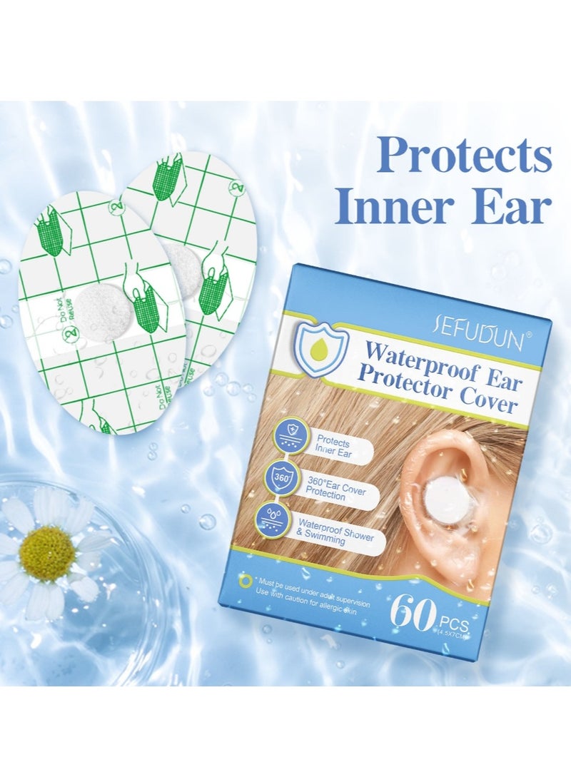 Sefudun 60 Pieces Waterproof Ear Protector Cover for Swimming Shower Ear Protectors with Ear Plugs for Kids Newborn Disposable Ear Covers for Shower Surfing Snorkeling and Other Water Sports  - Image 2