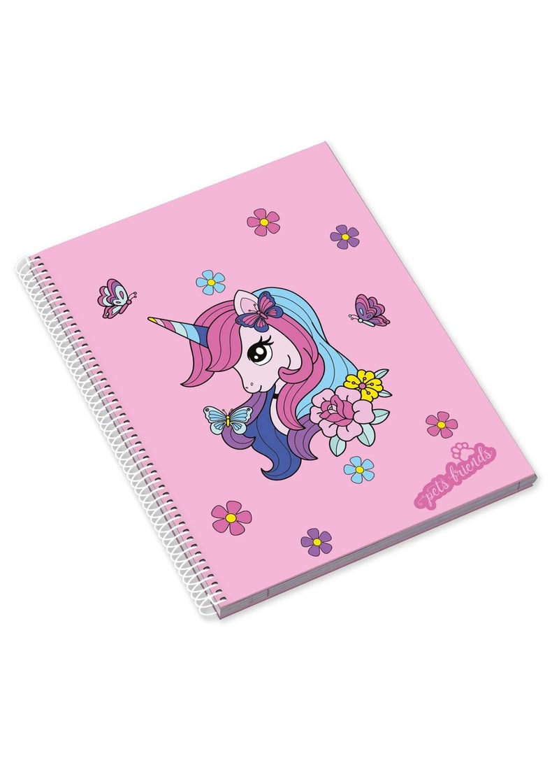 Ambar 1-Piece A4 Size Spiral Notebook Single Lined Ruling Assorted Designs - Image 1