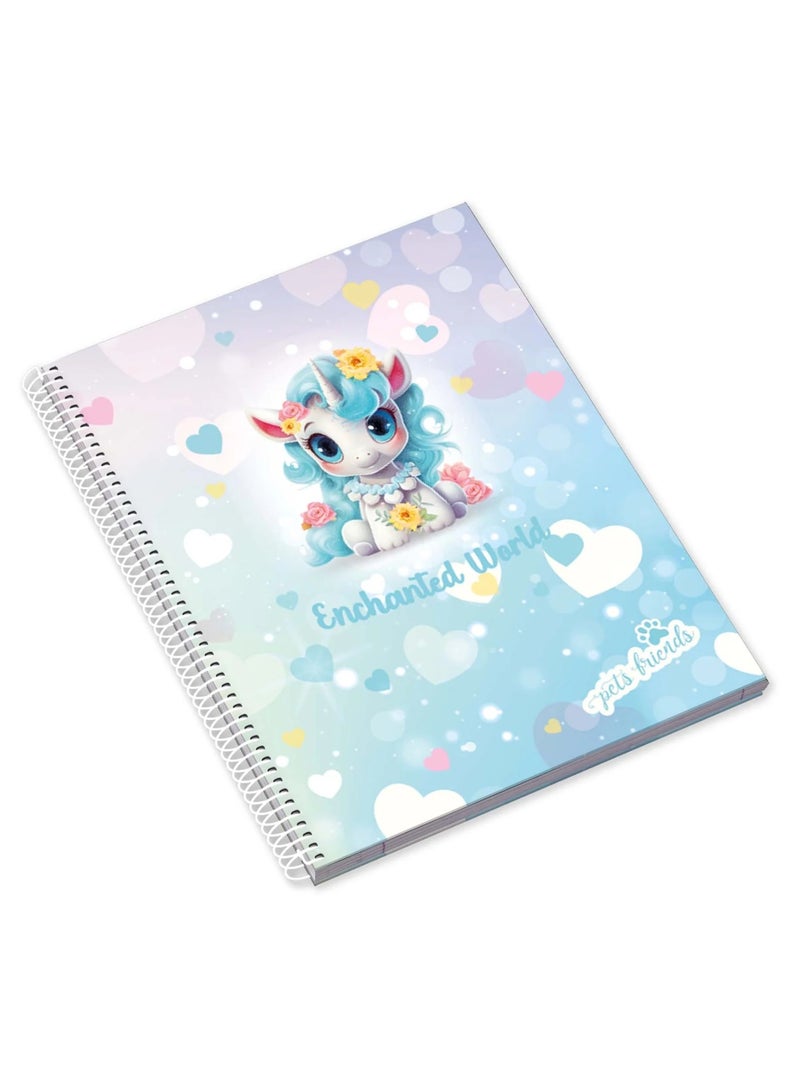 Ambar 1-Piece A4 Size Spiral Notebook Single Lined Ruling Assorted Designs - Image 2