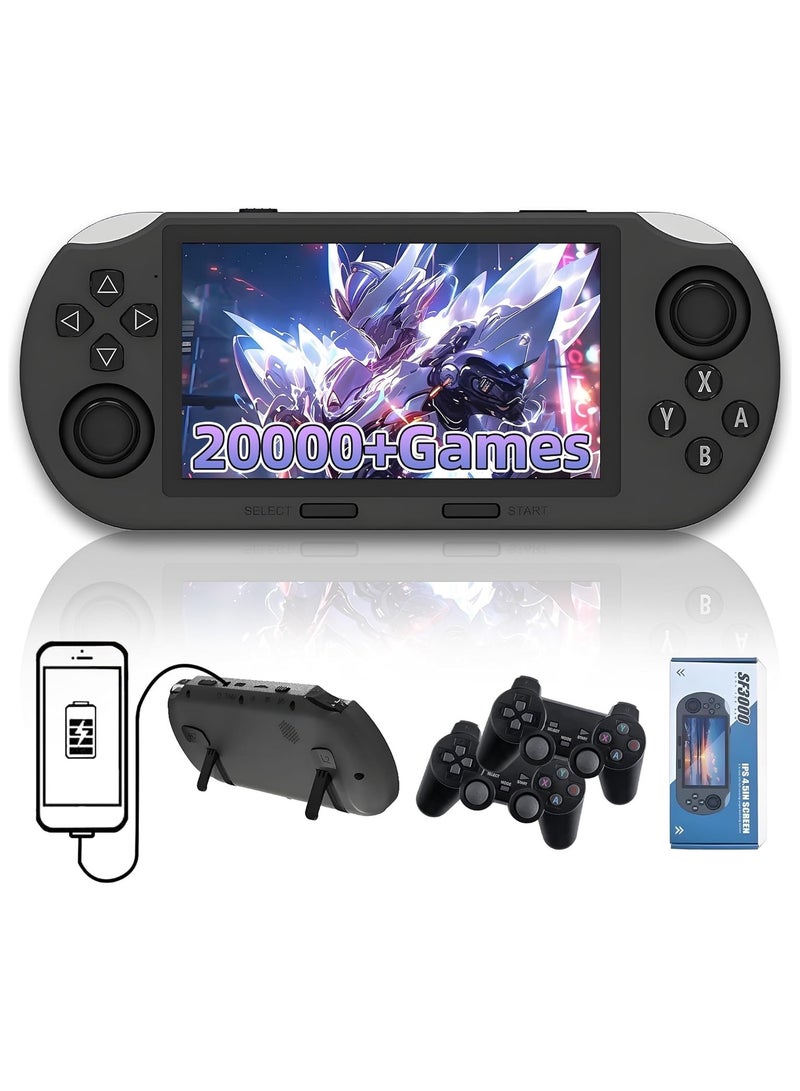 Retro Handheld Game Console,20000+ Games,14+ Emulators,4.5-Inch IPS HD Screen,Dual Wireless Controllers Retro Gaming Console,Dual Core Processor,Emergency Charging Formobile Phones (64G) - Image 1
