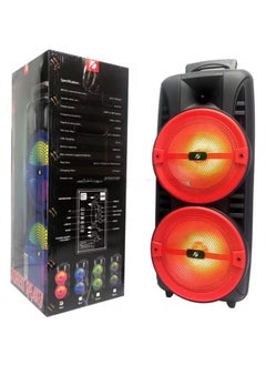 GREATNICE Wireless Portable 8-Inch Speaker with 2400mAh Rechargable Battery and RGB LED Lighting With wired microphone FM Radio USB TF Card tws mp3 music player Best for Out Door Use